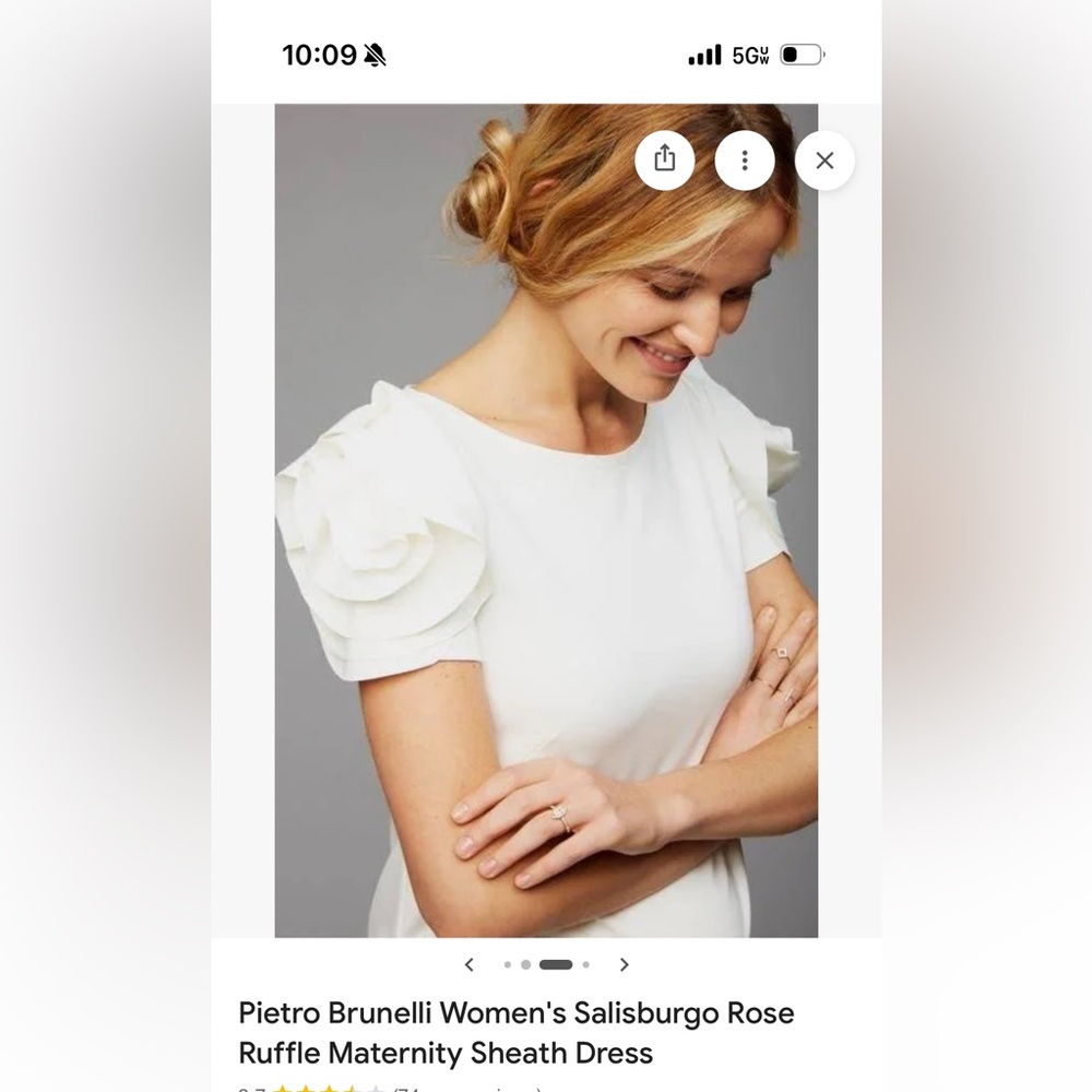 Pietro Brunelli Cream Rose-Detail Sheath Dress